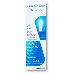 EAU DE MER ISOTONIC WITHOUT PRESERVATIVES ( SEA WATER, 100% NATURAL, PURIFIED WATER ) NASAL CLEANING 100 ML BOTTLE